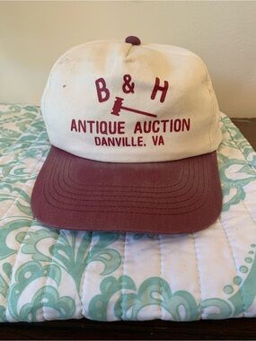 Danville VA Two-Tone Baseball Cap - Cream & Maroon